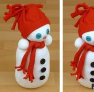 Снеговик своими руками на новый год из подручных материалов Новогодние игрушки своими руками больших размеров снеговик